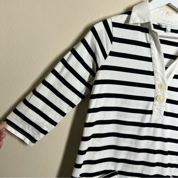 The Nines by HATCH Maternity Stripe 3/4 Sleeve Dress Size XS Black White - Picture 4 of 9